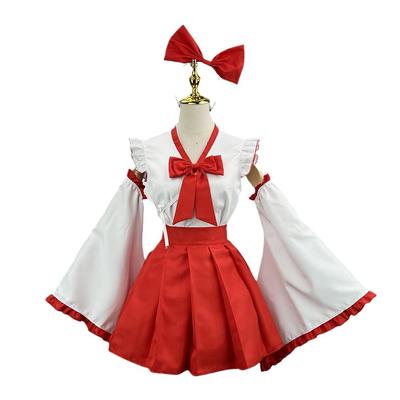 Schreinmädchen Rot und Weiß mit Rotem Fuchs Japanischer Stil Lolita Alltags Halloween Schulsocken [RPFLQ] Cosplay, Design, Damenkleid, Kimono, Stil,