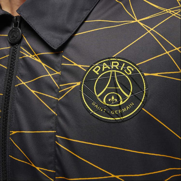 Jordan X Paris Saint-Germain Anthem Jacket (Asia Sizing) Black/Tour Yellow Men Streetwear DV0607-010