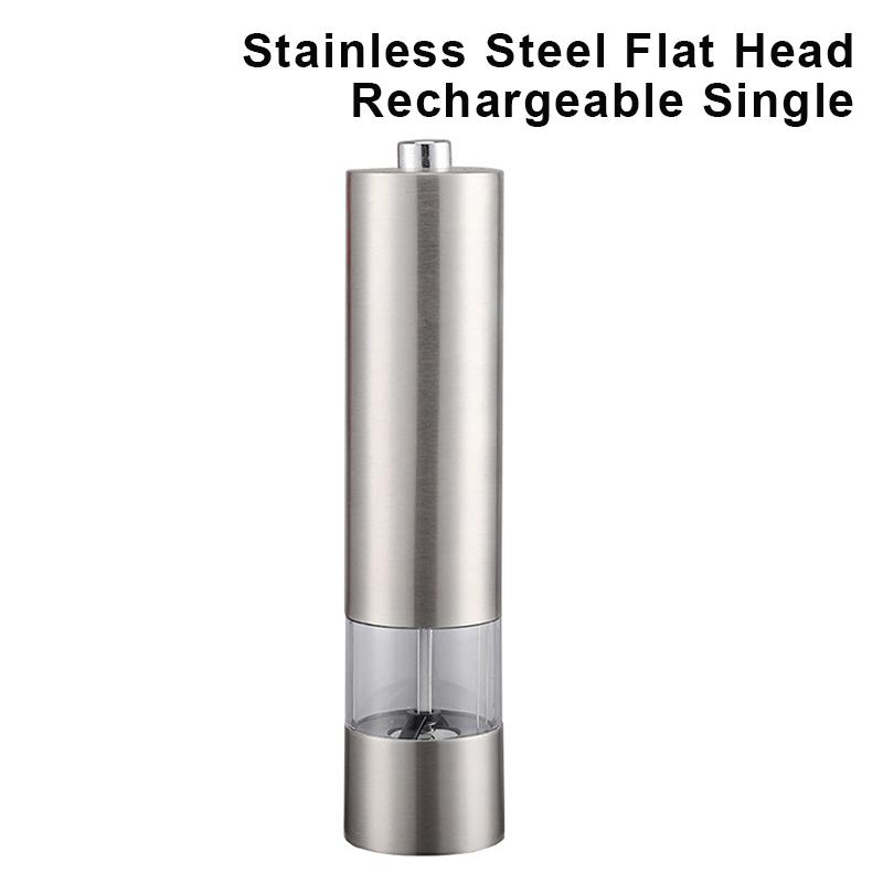 1/2Pcs Electric Salt Pepper Grinder Set One Handed Operation Stainless Steel Spice Mill With Light Automatic Pepper Grinde
