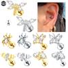1PC Butterfly Bee Labret Piercings Cluster Crystal Tragus Earring Flat Cartilage Helix Stud Earrings Zircon Lip Piercing Jewelry