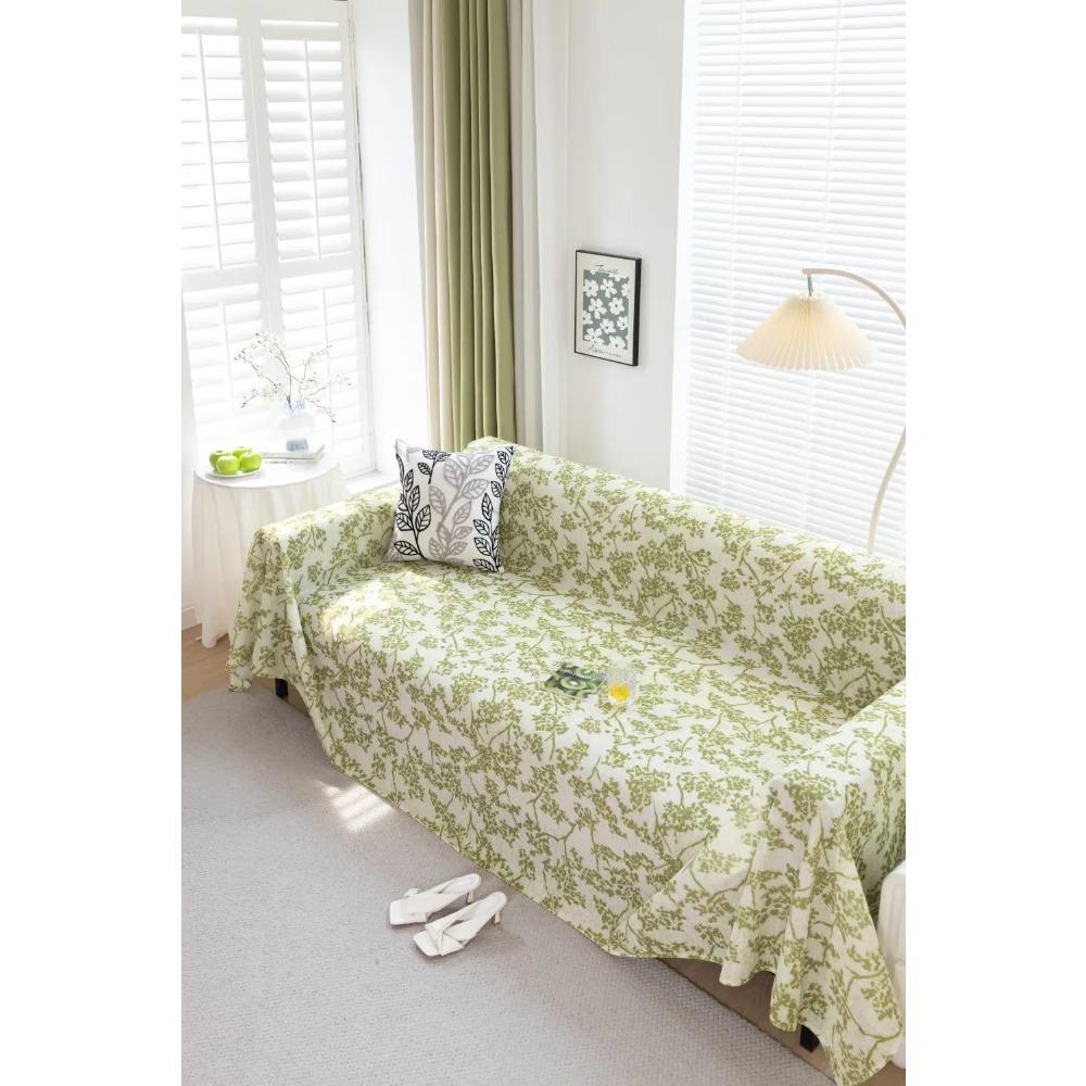 Ice Silk Flower Sofa Cover Blanket Non-slip Sofa Towel Living Room Furniture Decor Tapestry Couch Cover Universal Sofa Towel