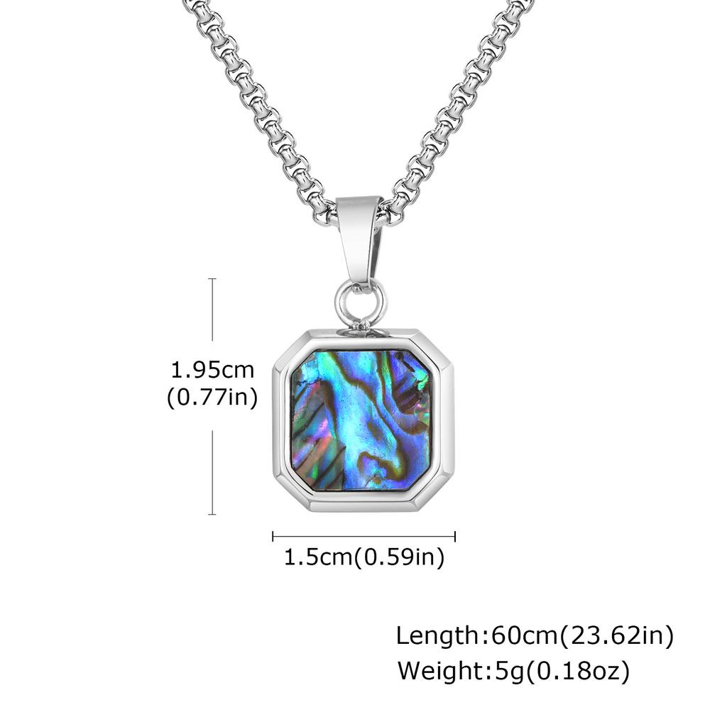 Stainless Steel Square Pendant Men, Sweater Stacked Necklace, Natural Tiger Eye Sweater Chain Nc-892