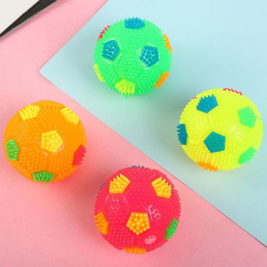 Yousheng Juguete para Perros Pelota de Fútbol Luminosa Resistente a Mordeduras Chirriante Espinoso Rebotadora Juguete Interactivo Perros Pequeños Medianos Grandes Dentición Limpieza Masticar
