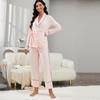 Women’s Sleeping Suits BRIGHT DEER Long Sleeves Robes Long Pants Set 2 Pieces Pajamas Home Clothing Sleep Lounge Wear