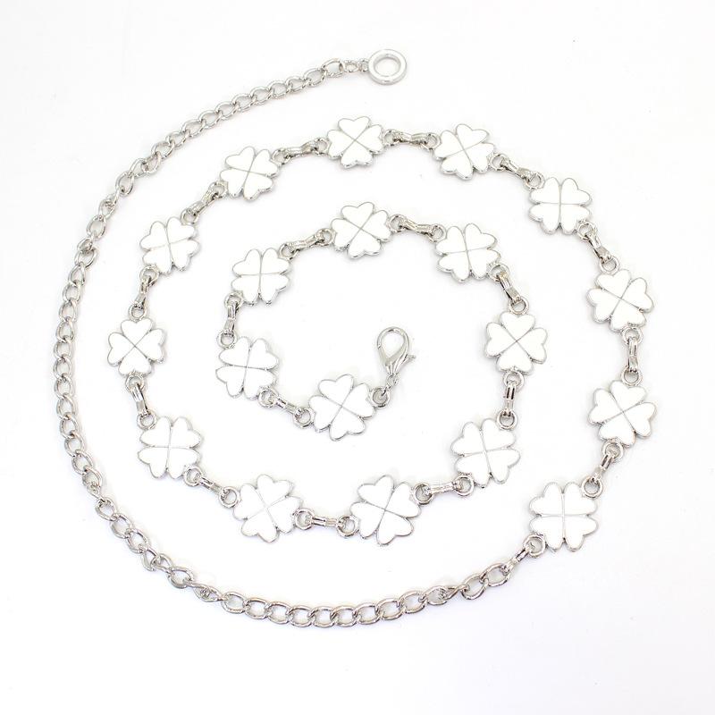 Ladies With Dress Four-Leaf Clover Hook Adjustment Chain Fine Decorative Belt Waist Metal Waist Chain
