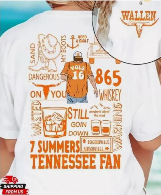 SALE Morgan Wallen 7 Summer Tennessee Fan T-Shirt, Morgan Wallet Shirt, Tennesse