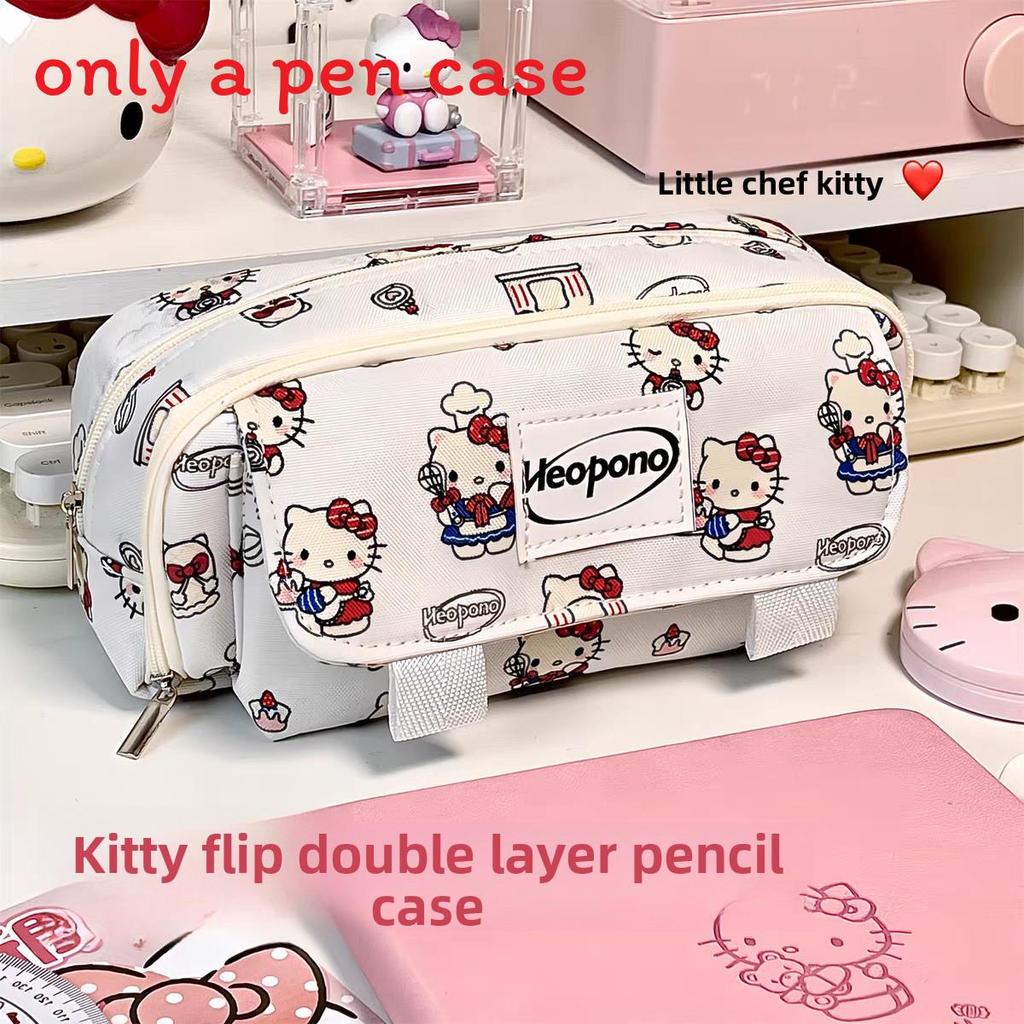 Hello Kitty Capybara Pen Case With Flip Cover Design For Students And Office Use