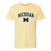 Michigan Wolverines Arch Logo - Premium Cotton T-Shirt