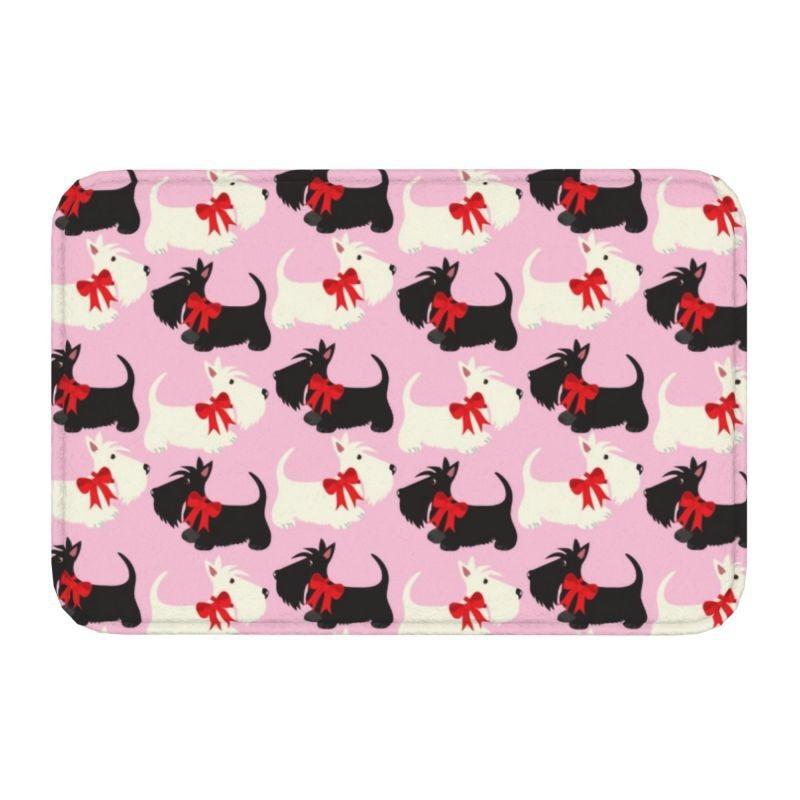 Cute Scottish Terrier Front Door Floor Entrance Mats Indoor Scottie Dog Bath Kitchen Doormat Toilet Carpet Rug Home Decoration