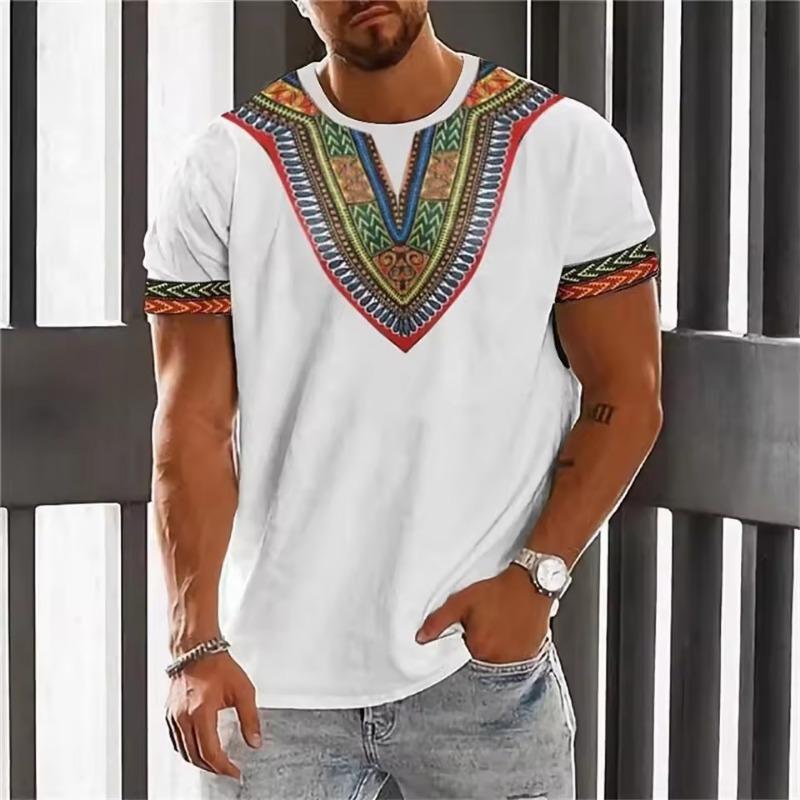Herren Ethnisches Stil Print T-Shirt Atmungsaktiv Sportlich 3D-Druck