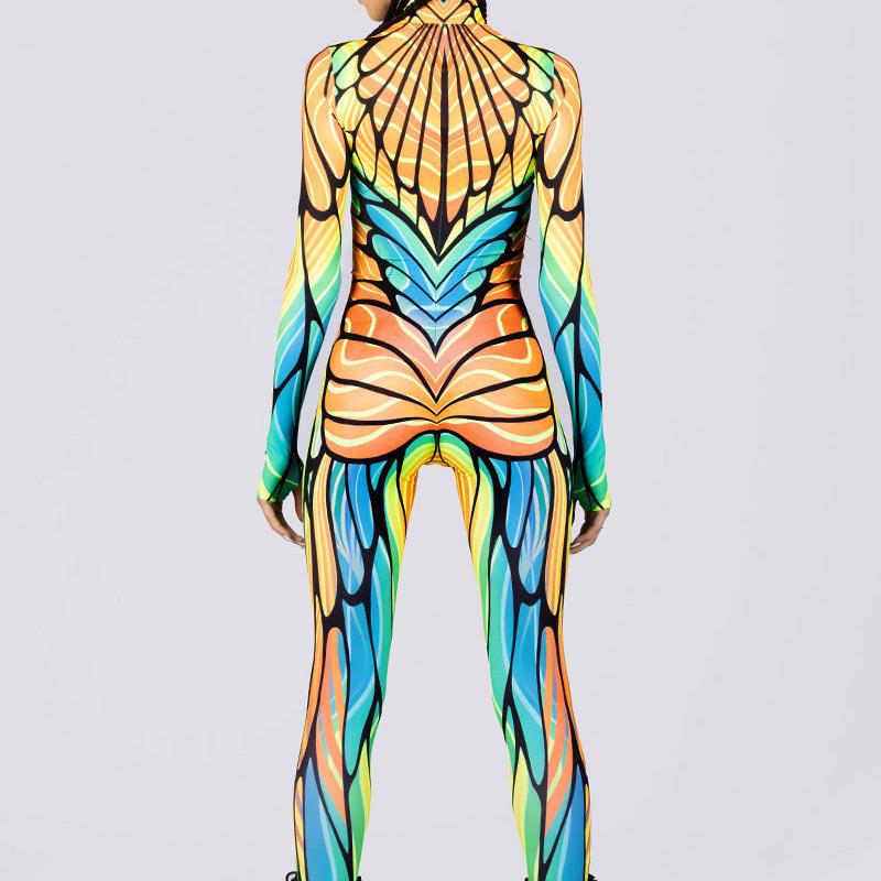 Unisex Cyber Punk 3D Digitaltryck Halloweenfest Rollspelsdräkt Kvinnor Män Cosplay Kostym Karnevals Jumpsuit