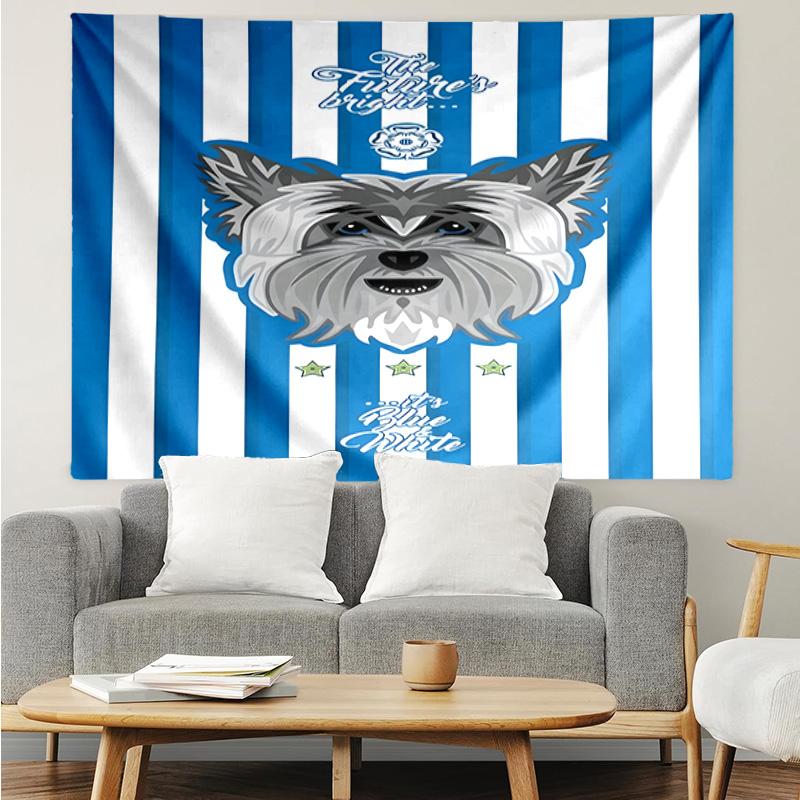 Yorkie Football Spirit Tapestry, Unique Design Tapestry, Suitable for Bedroom,Livingroom, Playroom,Heartwarming Fan Holiday Gifts