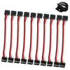 10-Piece RC Servo Extension Cord, 3-Pin Male-Male JR Plug Servo Cable for Futaba JR Receivers (10cm)