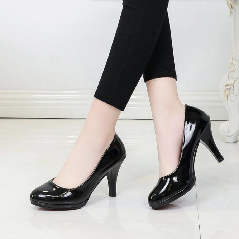  women fashion sweet white patent leather office work stiletto heel shoes lady casual elegant spring summer pumps ab568