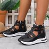 Fashion Summer New Wedge Sandals Baotou Cutout Breathable Plus Size Trifle Platform Shoes for Women