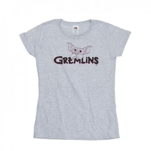 

The Gremlins Womens/Ladies Logo Line Cotton T-Shirt білий