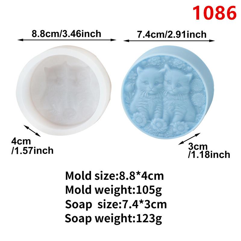3D Roundness Embossed Love Cat Silicone Soap Mold DIY Cat Paw Candle Soap Mould Chocolate Cake Baking Tools Home Decor Gift