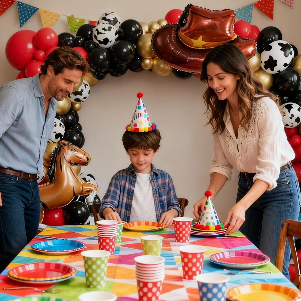 Western Party Balloons Western Themed Cowboy Party Supplies Decorative Latex Balloons Kit With Ribbon For Birthday Holiday