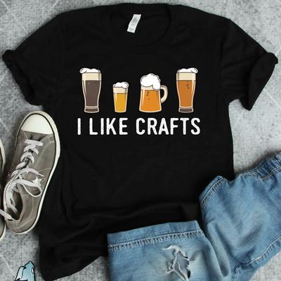 I Like Crafts Beer T Shirt S Homebrewer Brewery Lover Vintage Top For Everyday Wear Comfortable Slightly Fashion