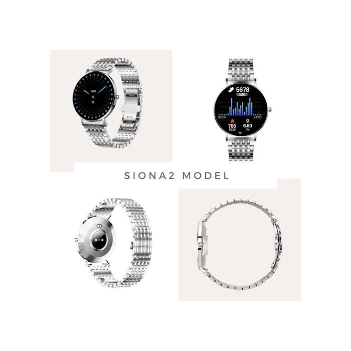 Montre intelligente élégante - XCOAST - SIONA 2 - Argent - Écran AMOLED 1.3 pouces - Étanchéité IP68