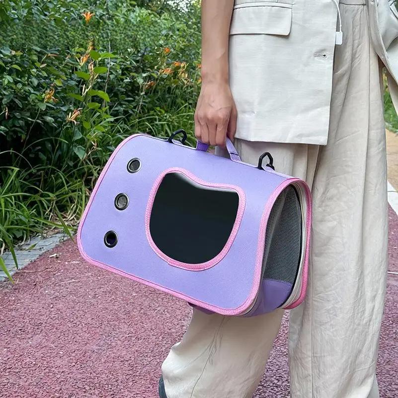 Borsa Portatile per Animali Domestici per Cani Piccoli Gatti Pieghevole da Esterno Borsa per Gatti Traspirante Borsa a Spalla per Gatti Borsa per Trasporto Gattini