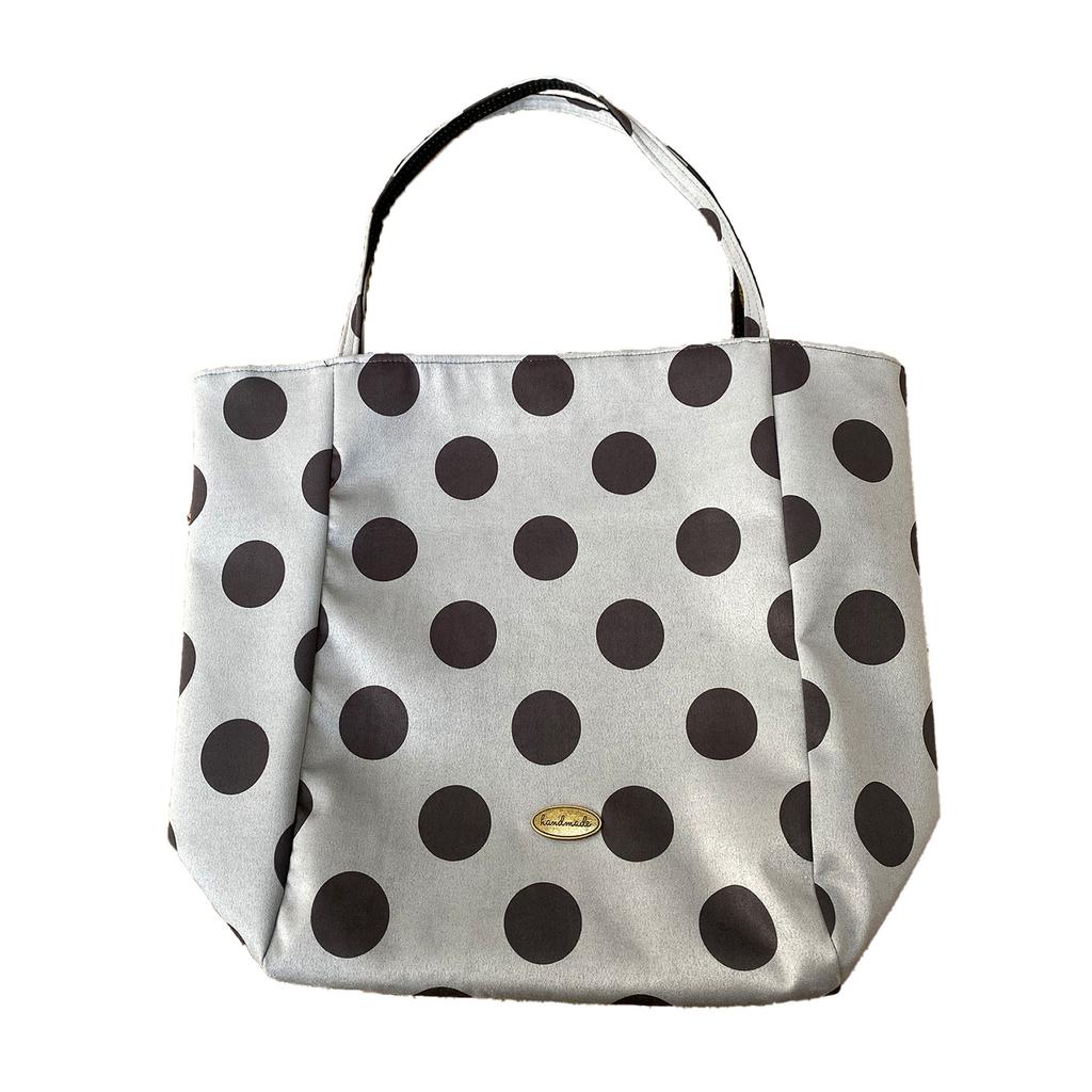 Bright Color Polka Dot Double-sided Back Nylon Women's Shoulder Bags Versatile Ladies Shopping Bag Large Capacity Female Handbag