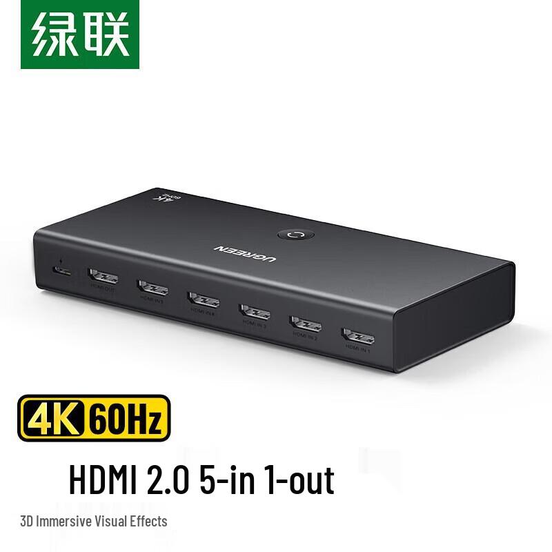 

UGREEN CM600 HDMI Switcher 5-Port 4K@60Hz