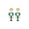 Geometric Shell Lobster Pendant Earrings Women Zinc Alloy Drip Oil Finish Minimalist 2026 Fashion Jewelry