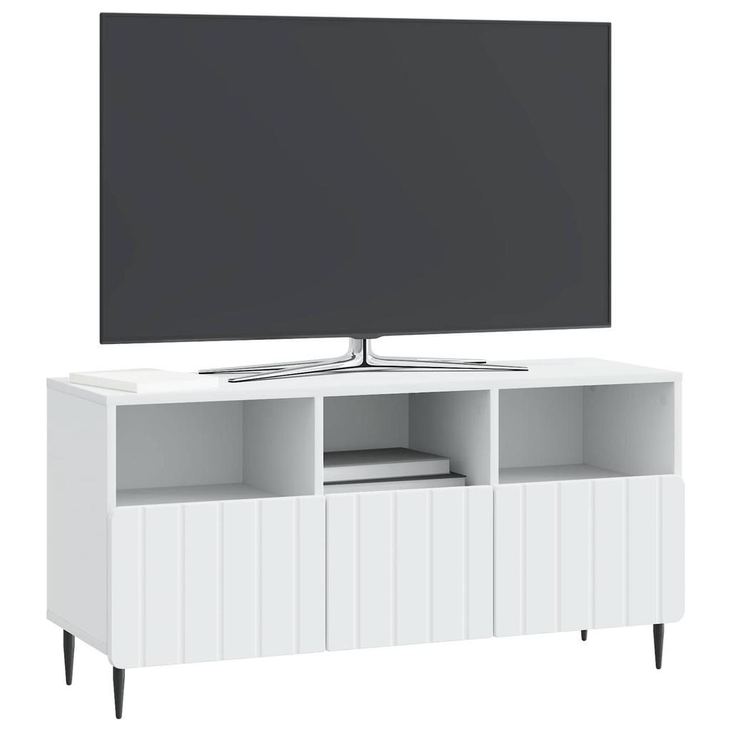 White TV Stand with Drawers 102 x 34.5 x 50 cm Engineered Wood
