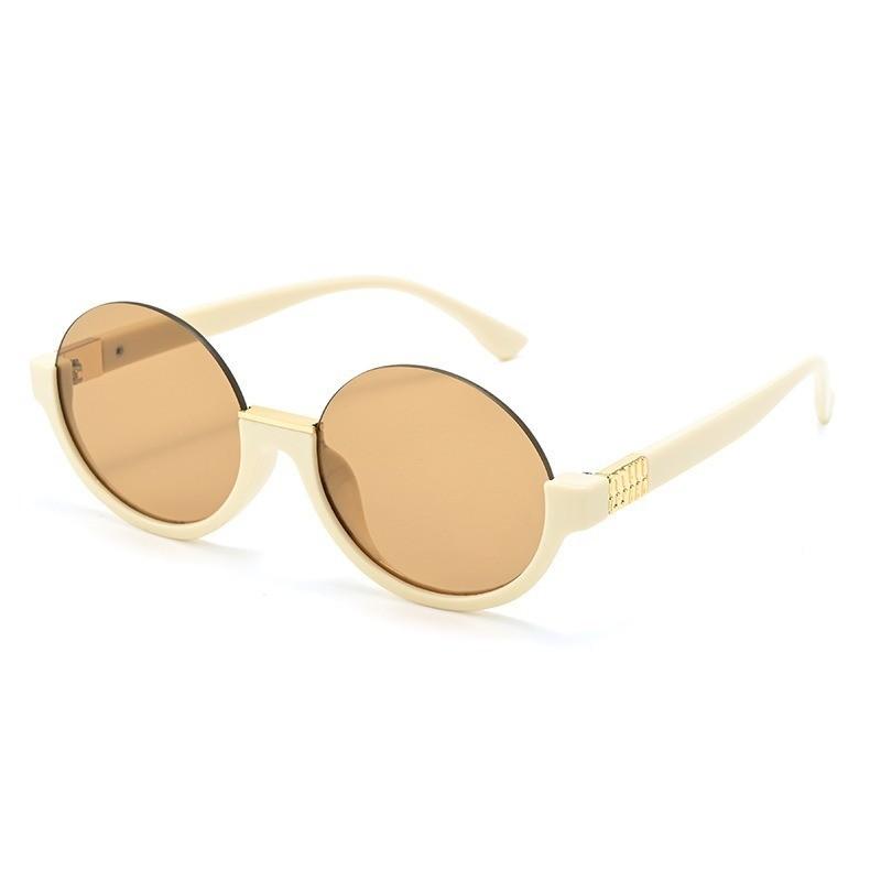 

Trendy Leopard Style Semiframe Sunglasses For Men Uv400 Uv400 Outdoor Fashion Accessory BeigeFrameChampagneLens