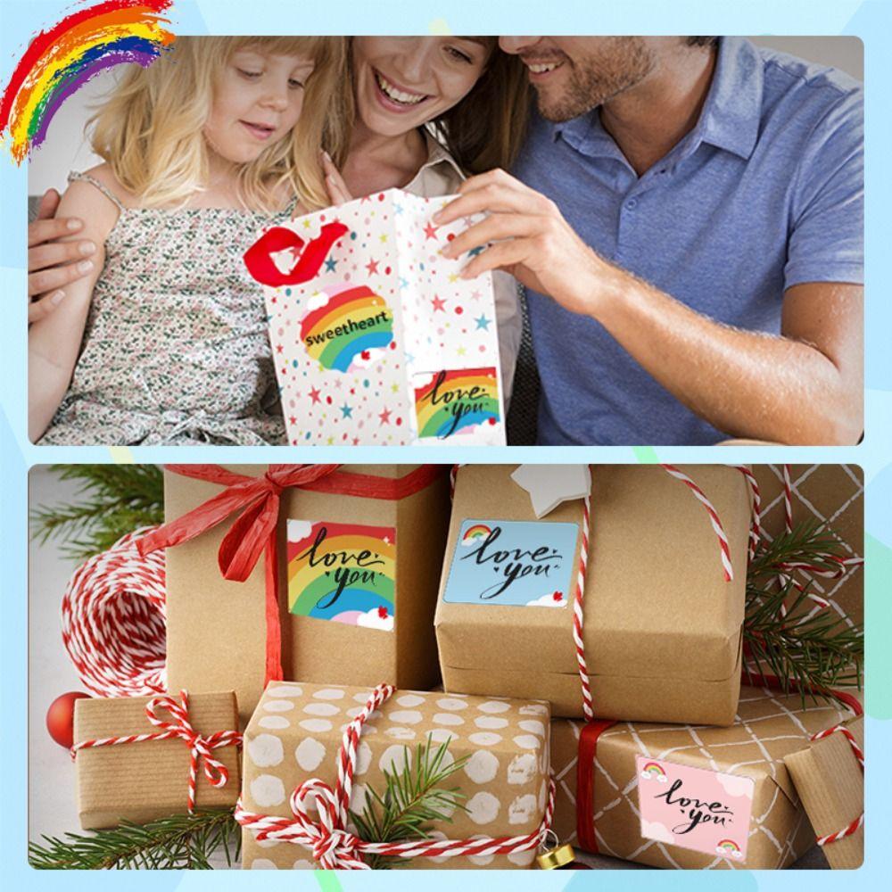 140/230Pcs Rainbow Thermal Printer Label Waterproof Tear Resistant Self-Adhesive Thermal Paper Cartoon Anti-Scratch