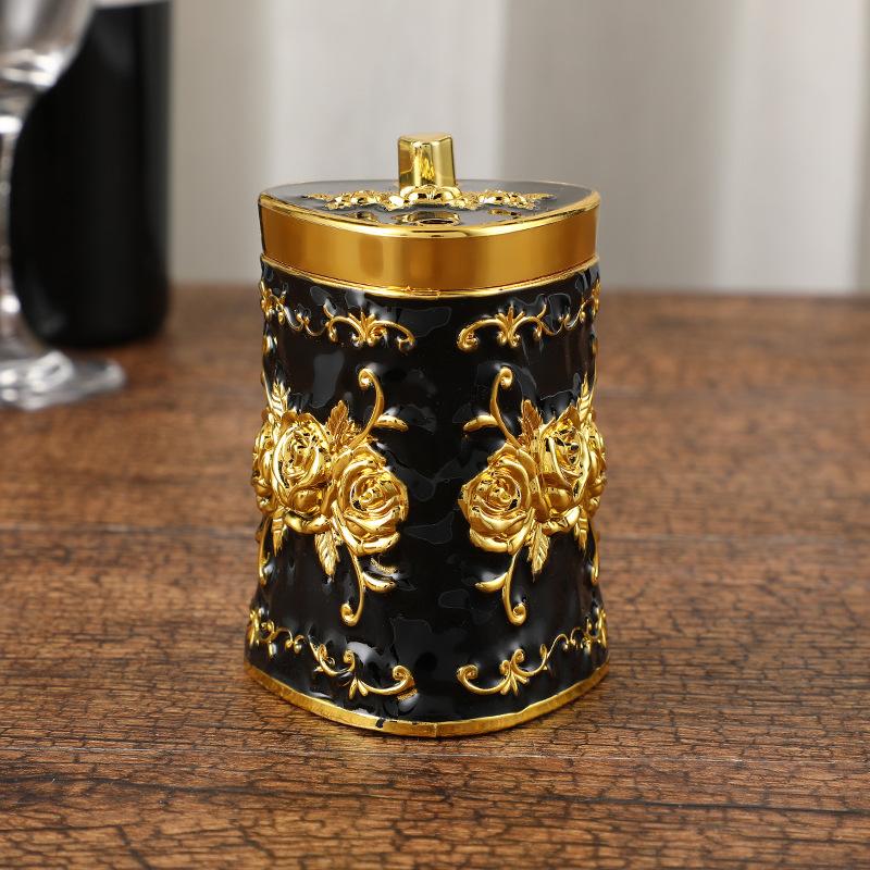 Retro Toothpick Holder Dispenser European Rose Flower Toothpick Dispenser Box for Kitchen Restaurant Toothpicks Home Decoration