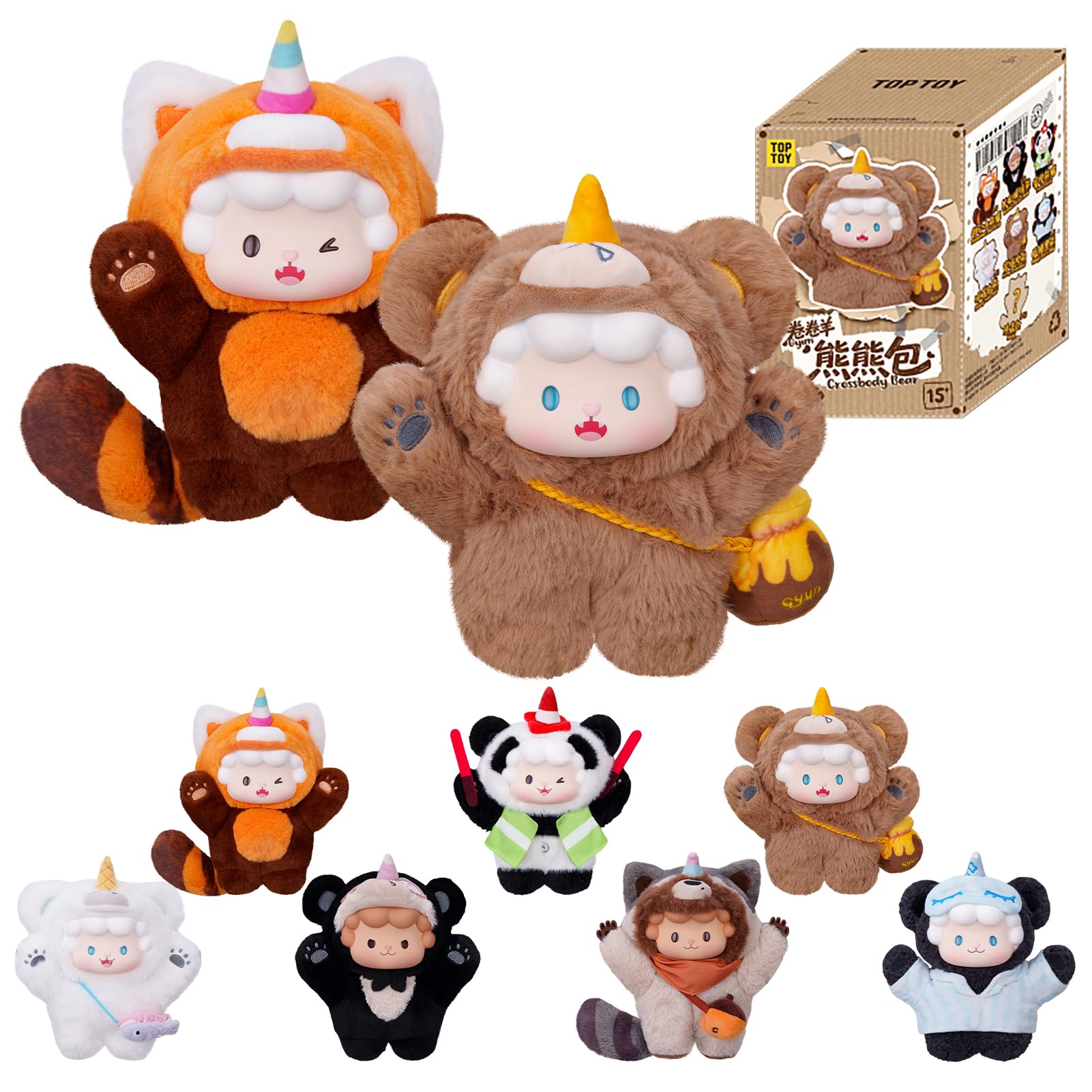 

TOP TOY Gyun Bear Series [Bear Pouch] Series Plush Pendant [1 Piece] Plush Toy Backpack Gacha Blind Box Figure Plastic Model Premium Toy Soft Vinyl