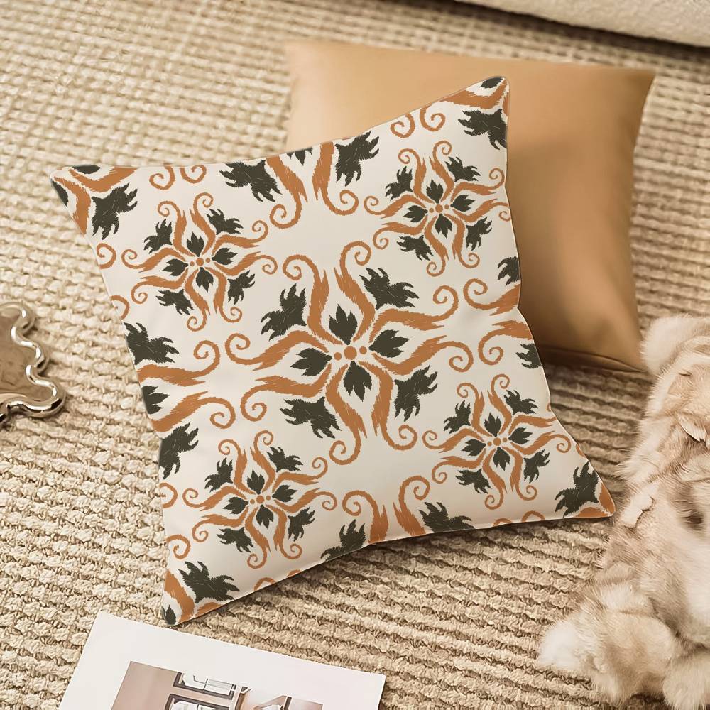 Bohemia Pillow Case Anti-dustmite Pillowcase Invisible Zipper Silky Short Plush Sofa Cushion Cover