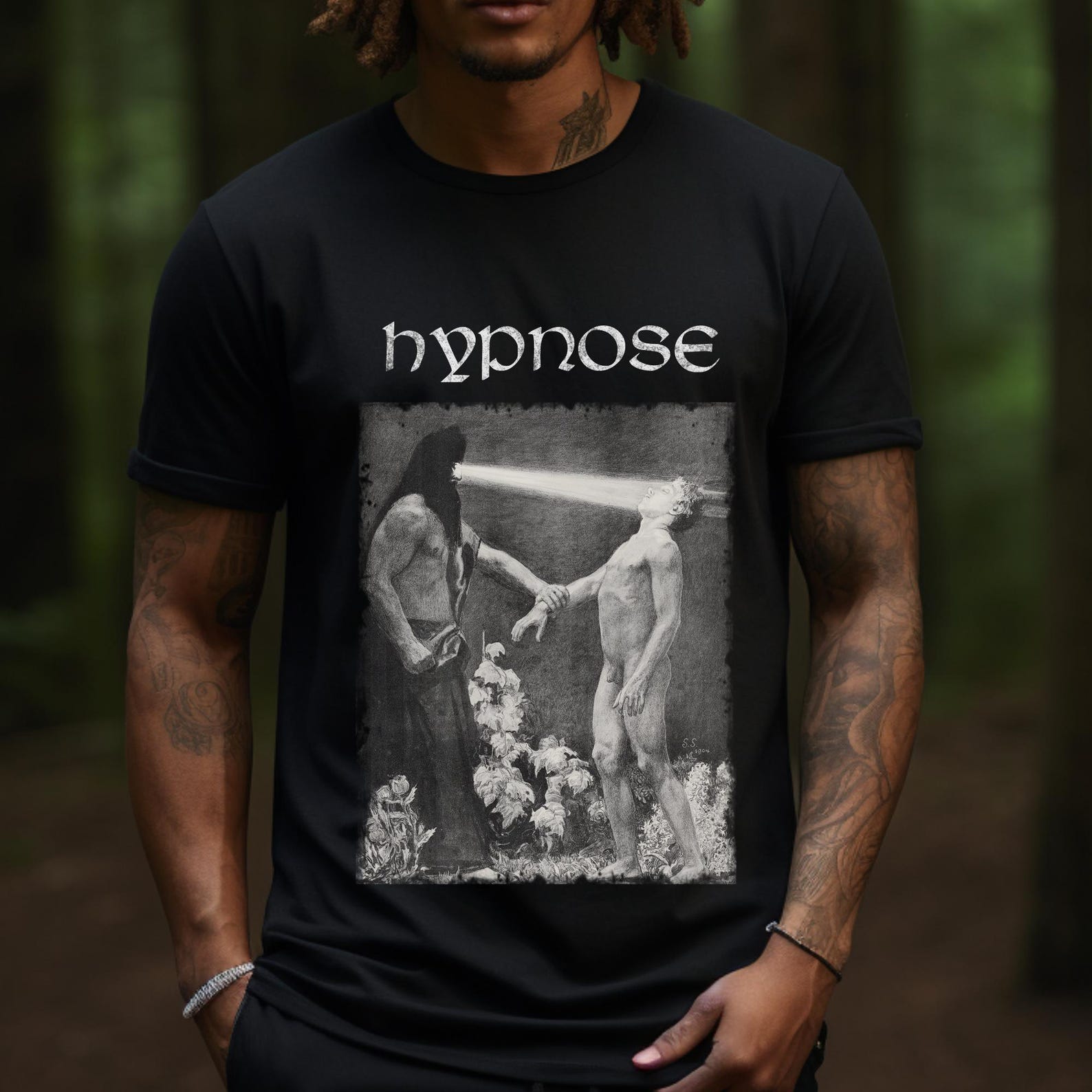 hypnose, hypnosis occult print, symbolist print, esoteric graphic tee 2XL