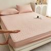 1 PC Waterproof Bedcover Fitted Sheet Bed Mattress Cover Thickened Quilted Soft Comfortable Breathable Solid Color Bedding Mattress Cover