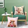 Love Family Companionship Teddy Bear Pillow Case Comfort Sofa Bed Silky Elegant Invisible Zipper Decorative Cushion Cover