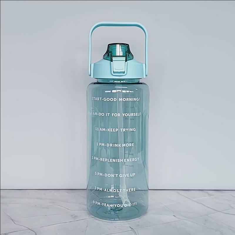 1pc Large Capacity Portable Water Bottle with Time Marker for Cycling, Running, and Travel - Clear and Convenient