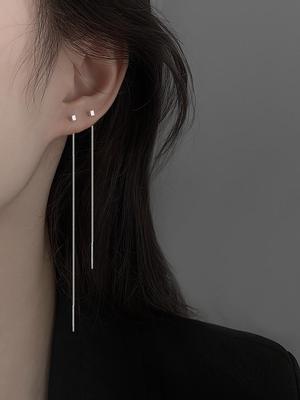 Nuovi Orecchini Lunghi Sottili in Argento Sterling 2022 per Donna