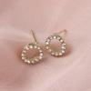 Minimalist Circle Stud Earrings with Embedded Crystals Lightweight Design Classic Style Suitable for Everyday Wear and Office Use Women Jewelry