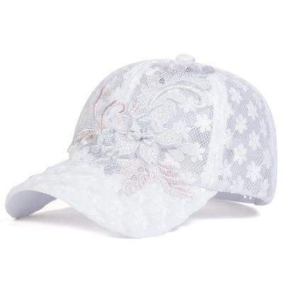 Unisex Lace Flower Embroidery Breathable Baseball Net Caps Spring And Summer Outdoor Adjustable Casual Hats Sunscreen Hat
