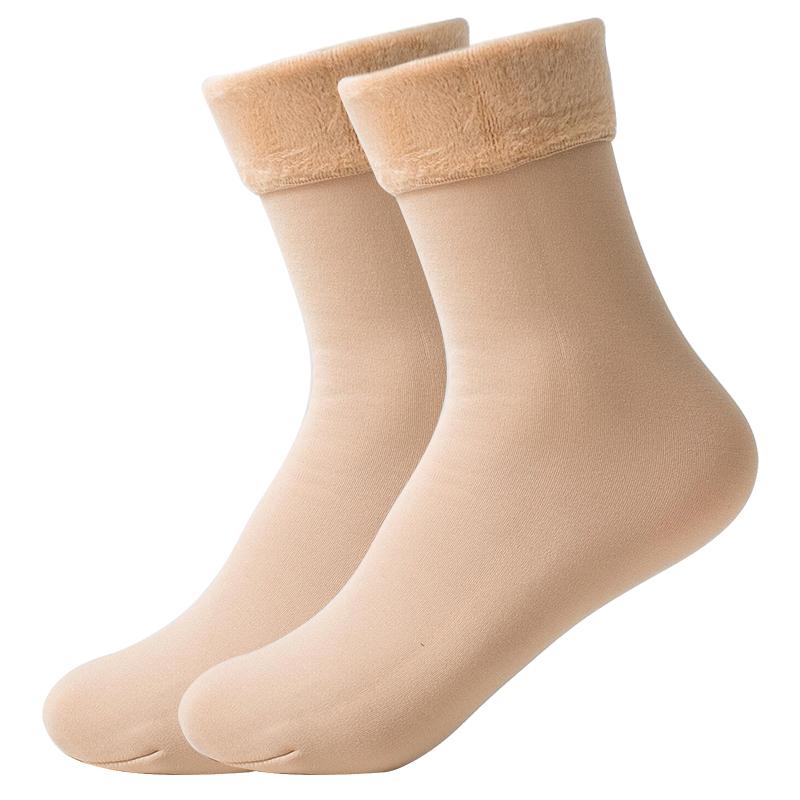 4 Perechi Iarnă Călduroase Ciorapi Dama Uni Elastici Confortabili Groși Termici Femei Negru Fără Cusături Ciorap Zăpadă Catifea Șosete Scurte