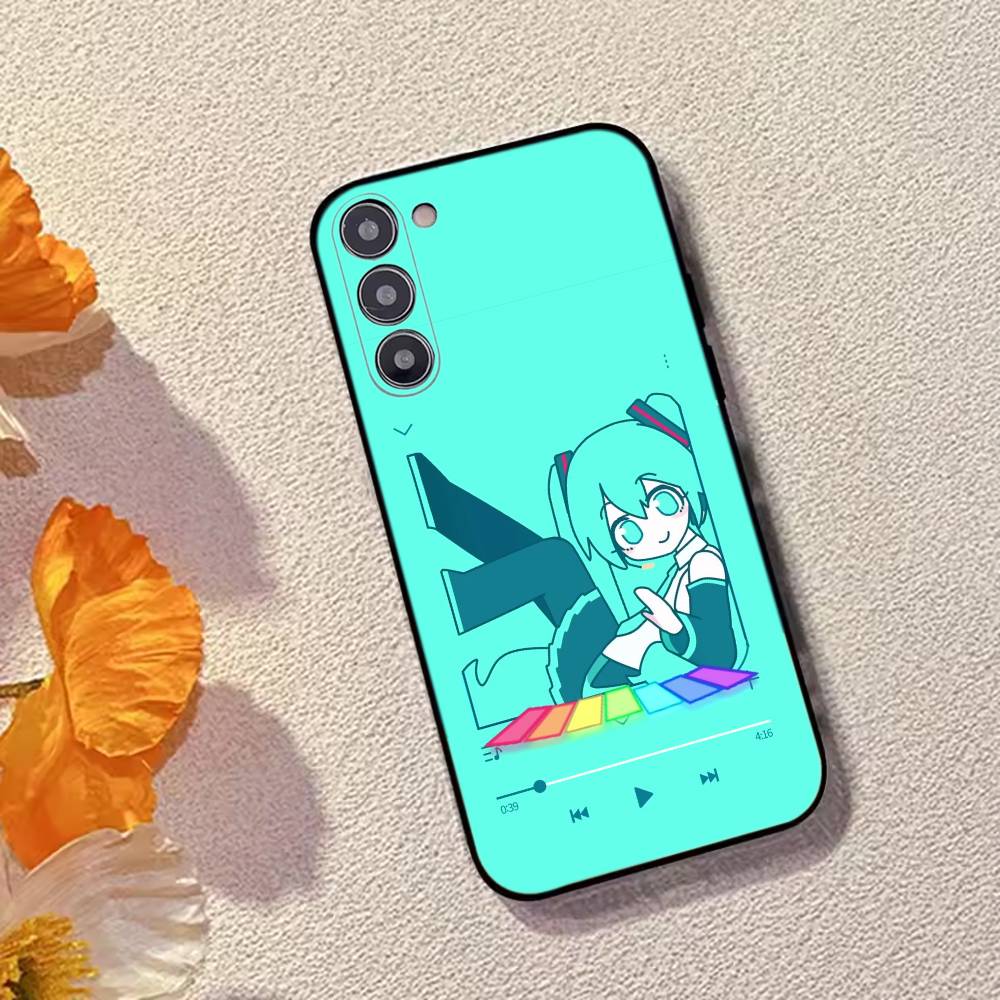 Cartoon Anime  H-Hatsunes MIku Phone Case Black Silicone Soft For Samsung Galaxy A73,A72,A71,A70,A53,A52,A51