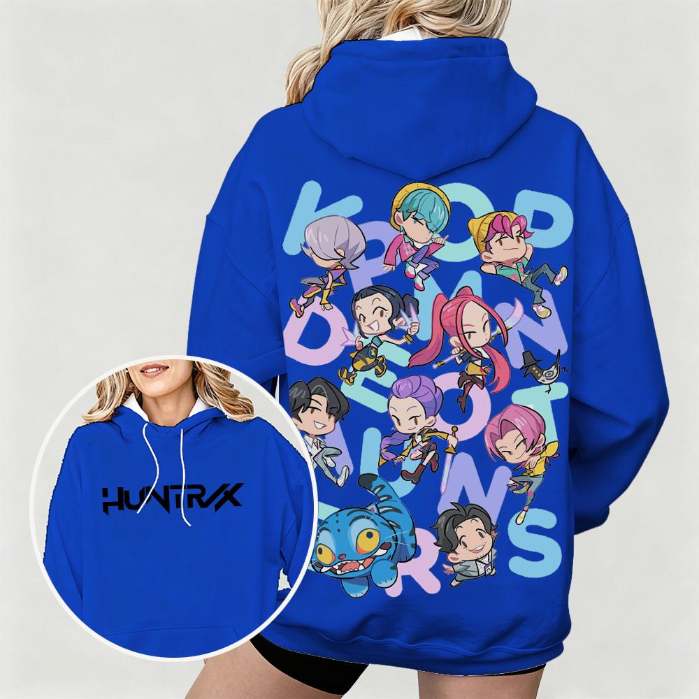 KPop Demon Hunters Cute Animated Characters Print Casual Fashion Daily Hoodie Women's Oversized Comfortable Hoodie