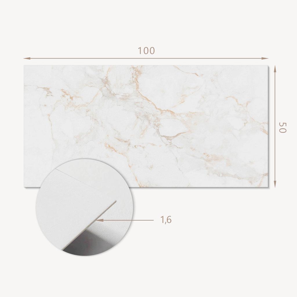 Vinyl Decoration with Print for Tool-Free Assembly 100x50 Cm Elegant Marble Pattern