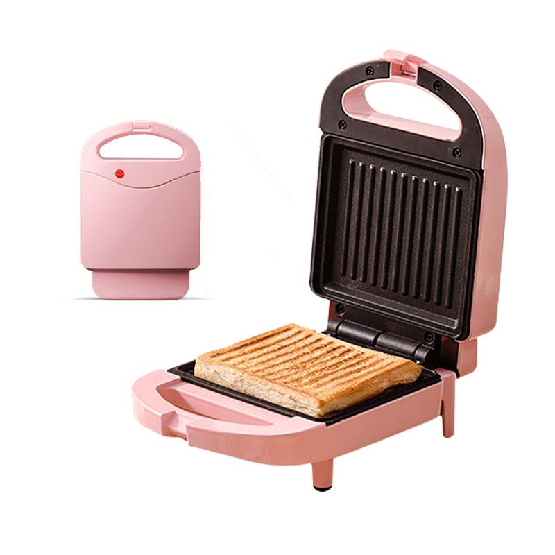 

650W Home Panini Donut Mini Electric Sandwich Non-Stick Waffle Toaster Multifunctional Breakfast Maker 220V KR рожевий