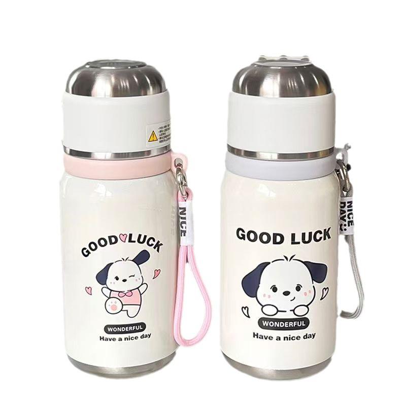 Cartoon Dog Stainless Steel Tea Infuser Cup - 316 Small Thermos with Tea Separation for Students.