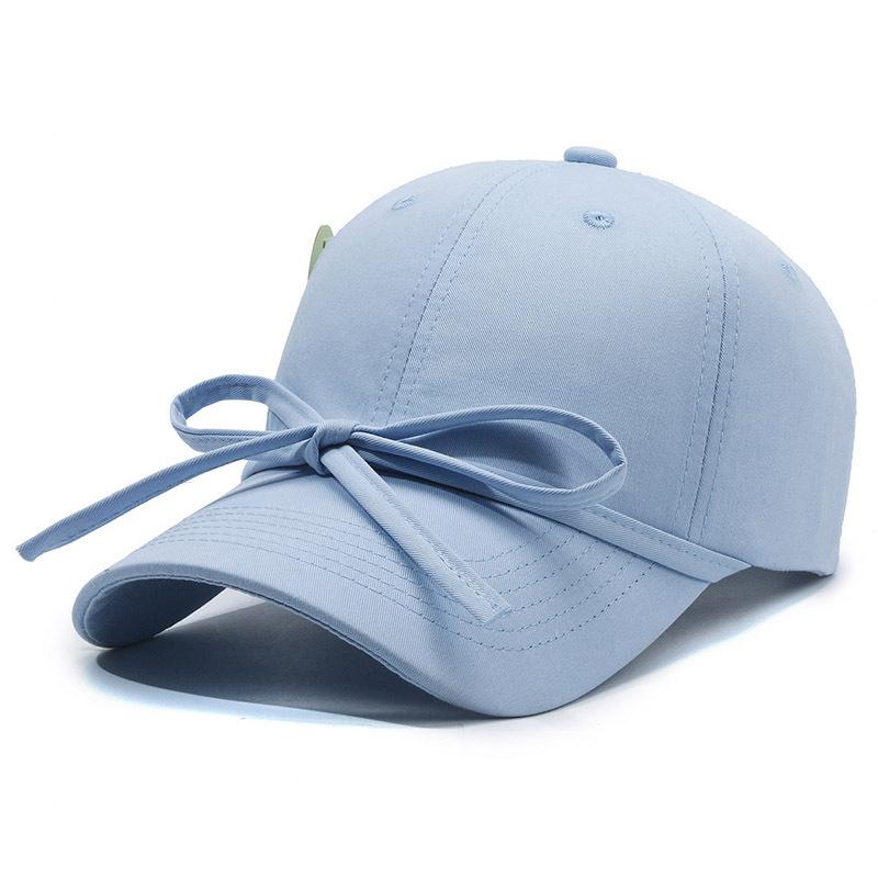 Bow-tie Baseball Cap, Solid , Sweet , Versatile and Fashionable Women's Hat with Wide brim