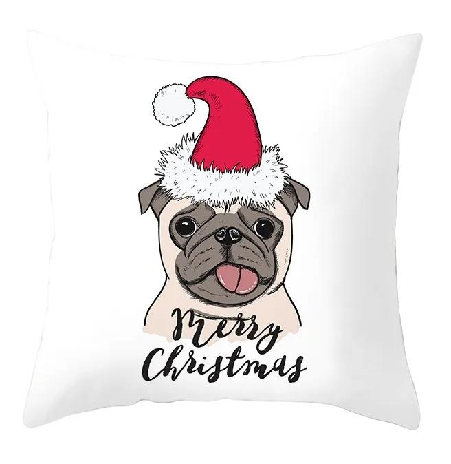 Büro Sitzkissenbezug Weihnachten Hund Schneemann Cartoon Muster Mode Kissen Weihnachtshülle Luxuriöse Heimdekoration