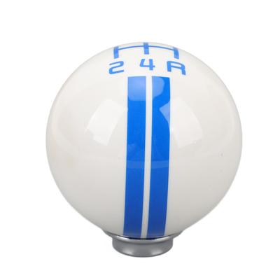 5 Speed Shift Knob Round Ball Manual Shift Knob with 3 Adapters for Mustang 1967?2018 White Blue